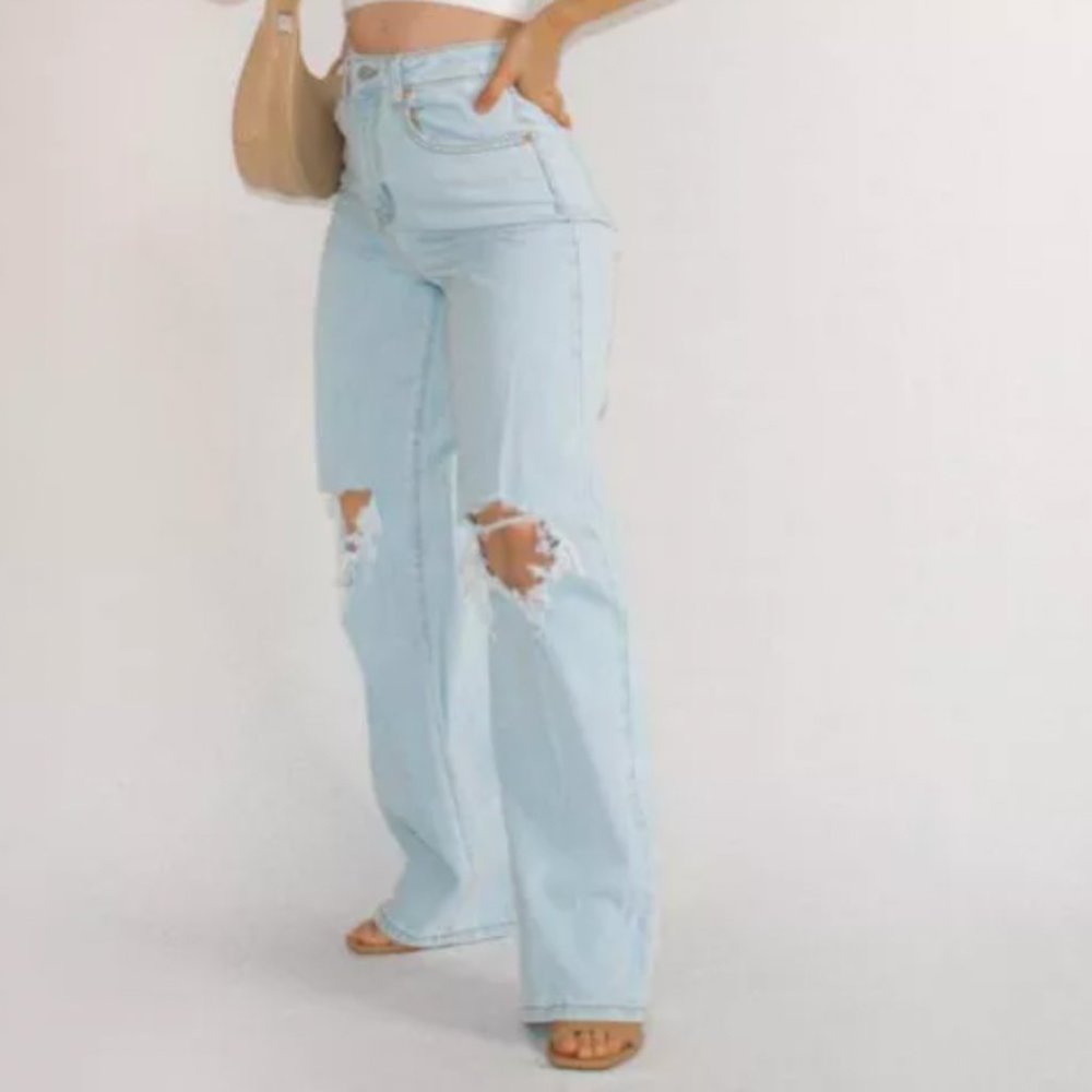 90s Jeans Distressed Super-High Rise Baggy Jeans